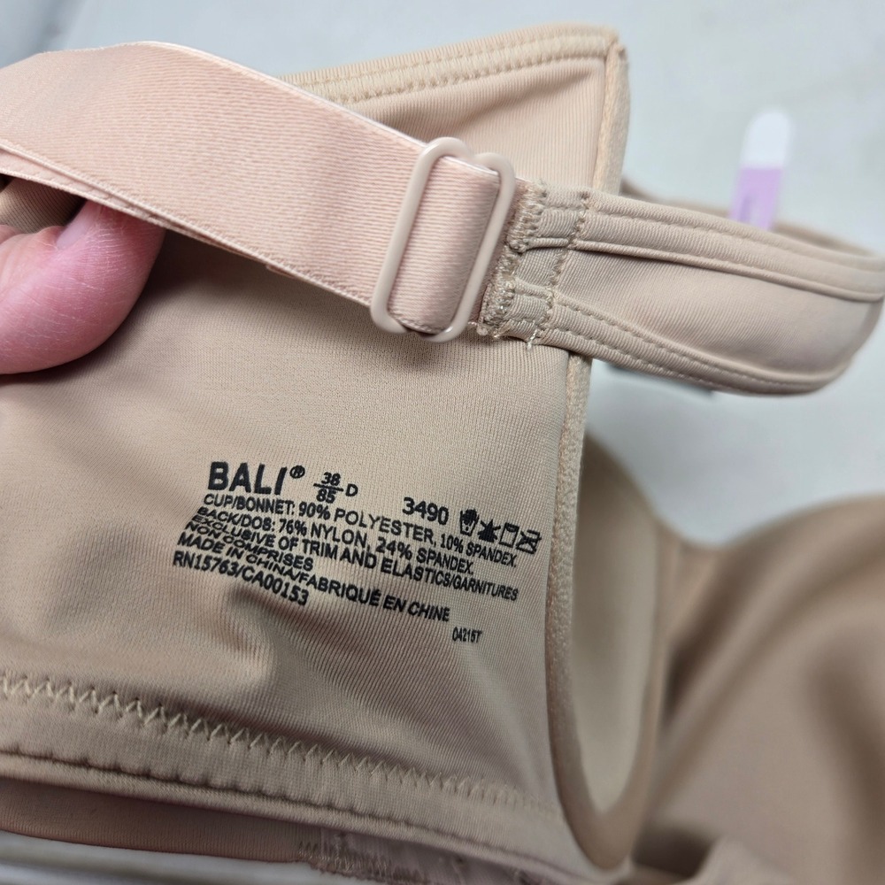 Bali One Smooth U Minimizer Bra Nude Underwire Convertible Straps 38D DF3490 - Picture 7 of 7
